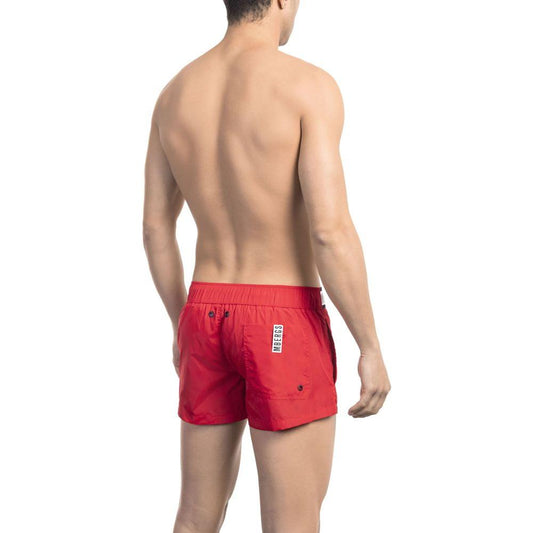 Bikkembergs Red Polyamide Men Swim Short BI-22591-XXL