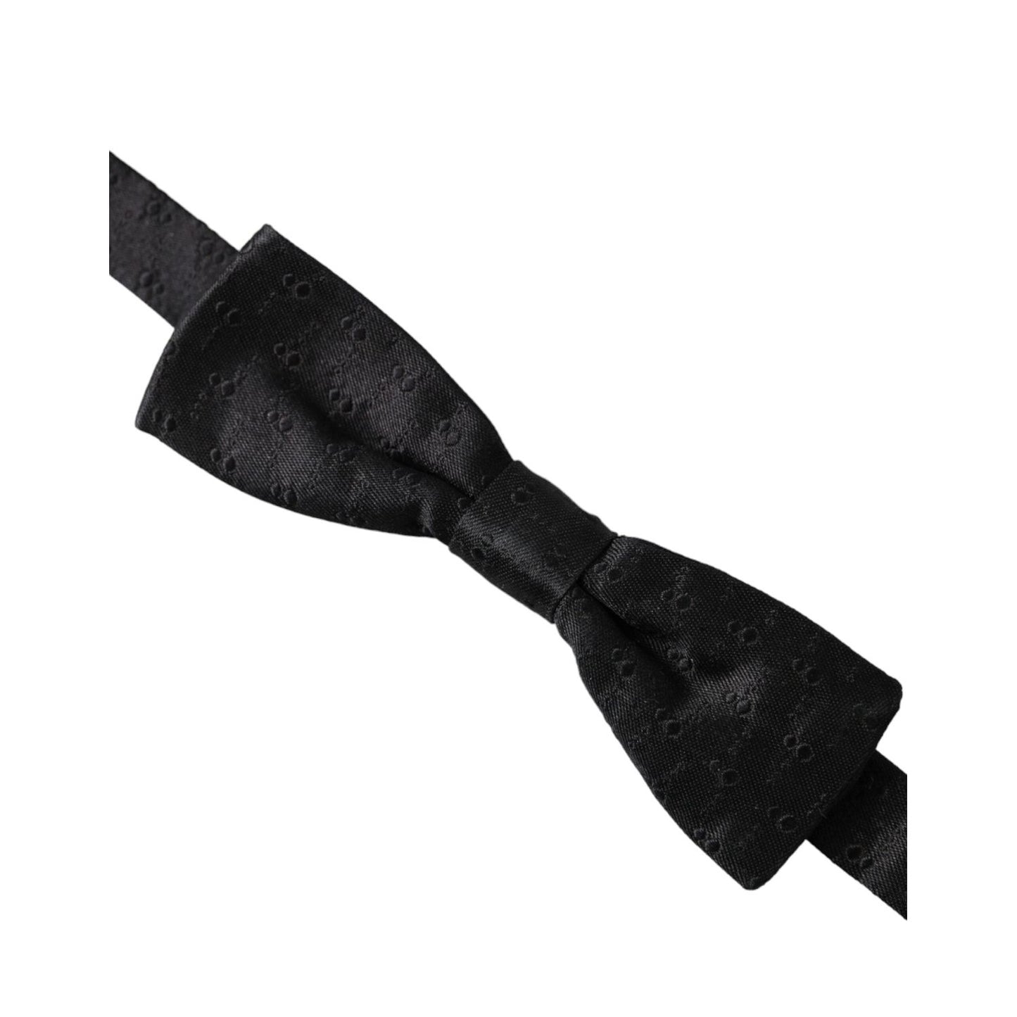 Dolce & Gabbana Black Silk Patterned Adjustable Neck Men Bow Tie 1728,67345645728,Accessories,Black,Bowties - Ties and Formal Accessories - Accessories,Dolce & Gabbana,Material: 100% Silk,Men,Men - Accessories,New with tags,Ties & Bowties - Men - Accessor