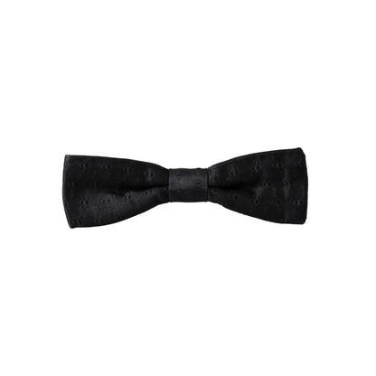 Dolce & Gabbana Black Silk Patterned Adjustable Neck Men Bow Tie 1728,67345645728,Accessories,Black,Bowties - Ties and Formal Accessories - Accessories,Dolce & Gabbana,Material: 100% Silk,Men,Men - Accessories,New with tags,Ties & Bowties - Men - Accessor