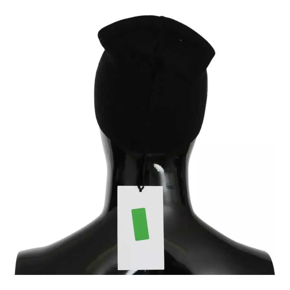 Costume National Black Wool Blend Branded Beanie Hat 1728,67345645728,Accessories,Beanie - Hats - Accessories,Black,Costume National,Hats & Caps - Men - Accessories,Hats - Accessories,Men,New with tags
