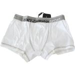 Dolce & Gabbana White Cotton Stretch Regular Boxer Underwear BIK1057-IT3