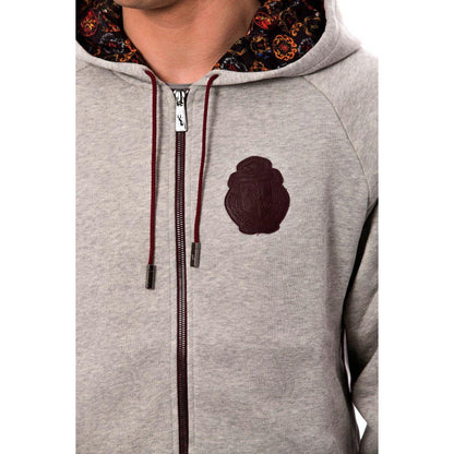 Billionaire Italian Couture Gray Cotton Hooded Sweatsuit