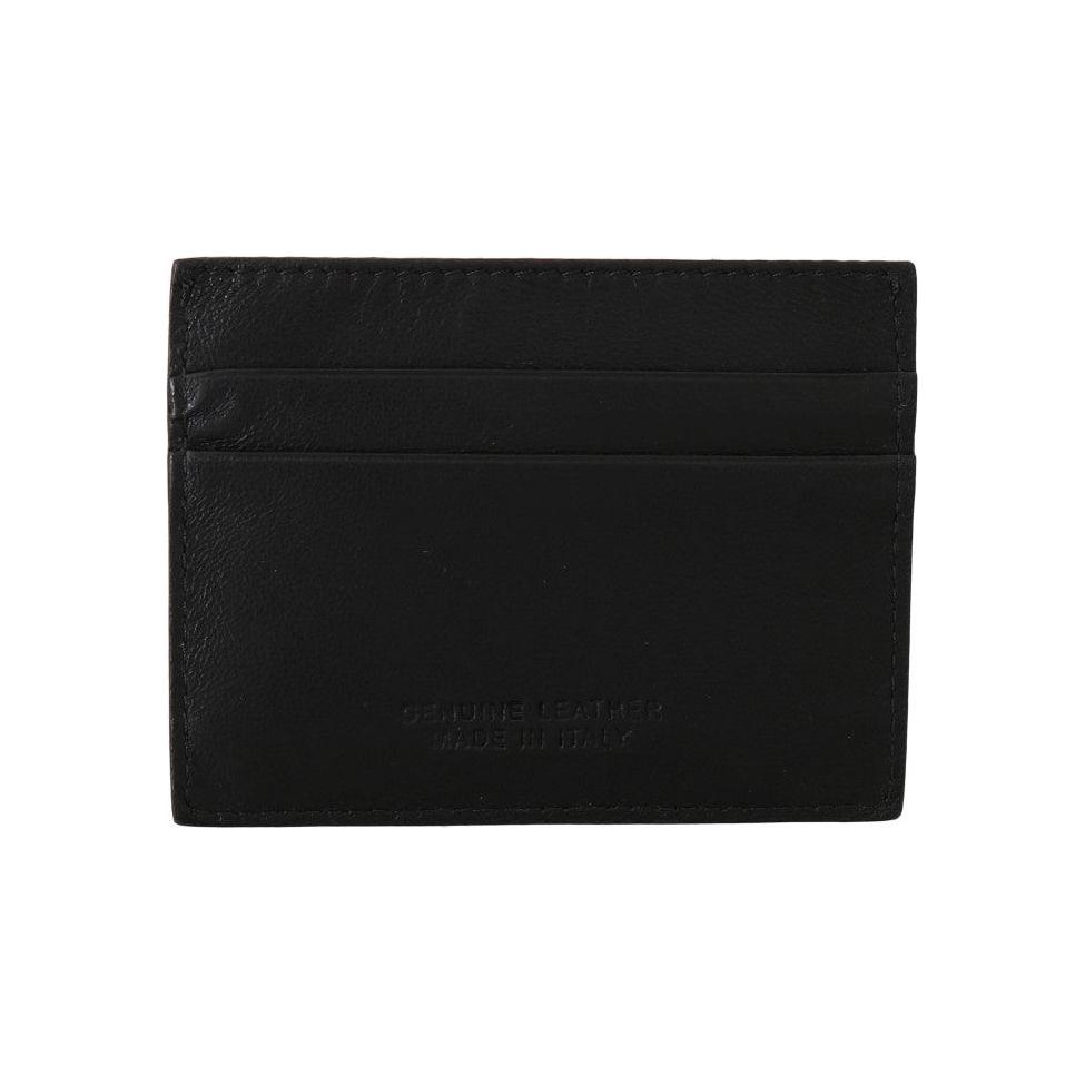 Billionaire Italian Couture Black Leather Cardholder Wallet Billionaire Italian Couture
