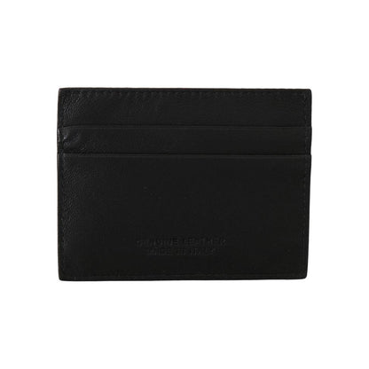 Billionaire Italian Couture Black Leather Cardholder Wallet Billionaire Italian Couture
