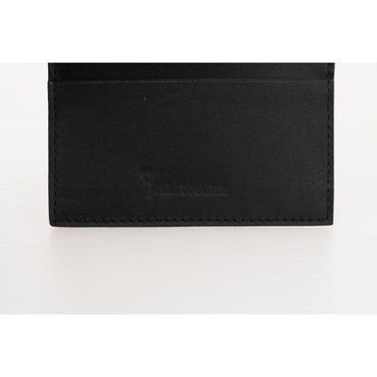 Billionaire Italian Couture Black Leather Cardholder Wallet Billionaire Italian Couture