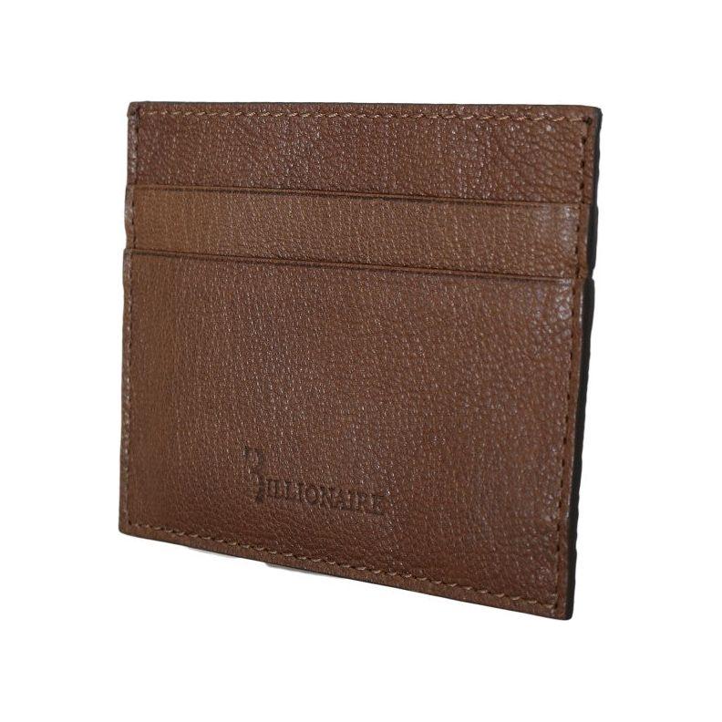 Billionaire Italian Couture Brown Leather Cardholder Wallet Billionaire Italian Couture