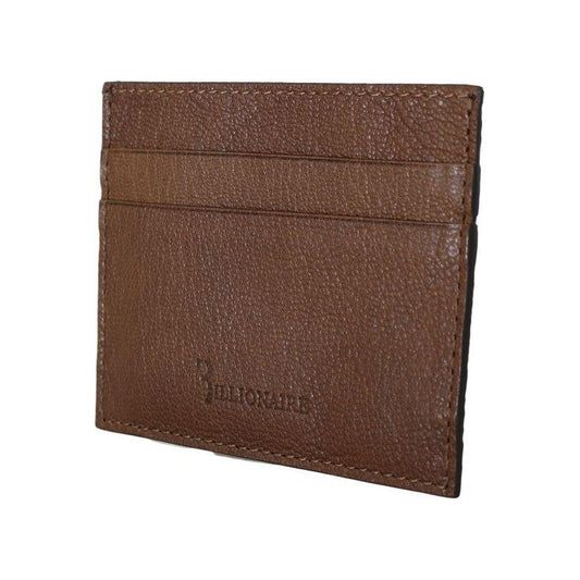 Billionaire Italian Couture Brown Leather Cardholder Wallet