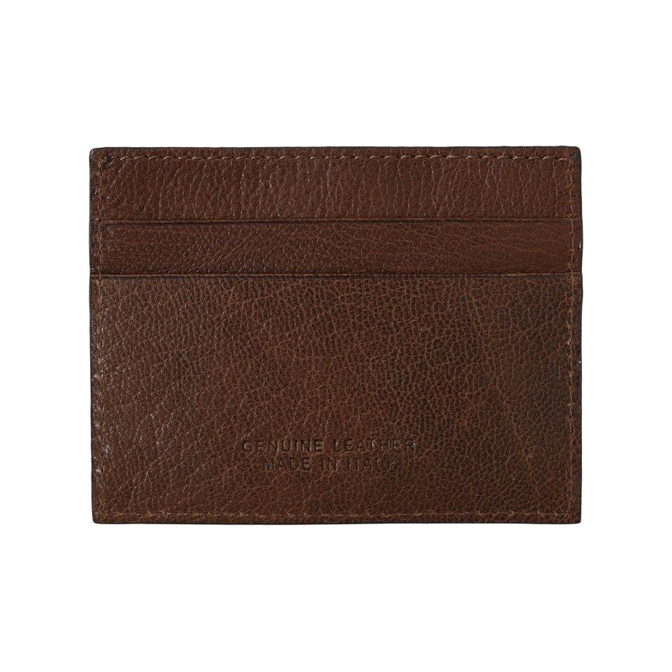 Billionaire Italian Couture Brown Leather Cardholder Wallet Billionaire Italian Couture