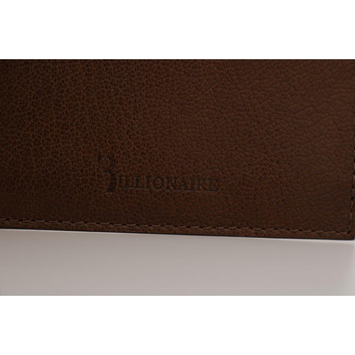 Billionaire Italian Couture Brown Leather Cardholder Wallet Billionaire Italian Couture
