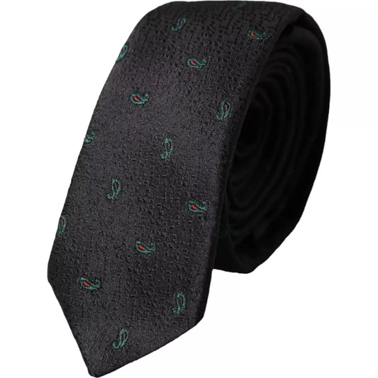 Dolce & Gabbana Black Fantasy 100% Silk Adjustable Men Tie 1728,67345645728,Accessories,Black,Dolce & Gabbana,Material: 100% Silk,Men,Men - Accessories,New with tags,Ties & Bowties - Men - Accessories,Ties - Ties and Formal Accessories - Accessories,Ties