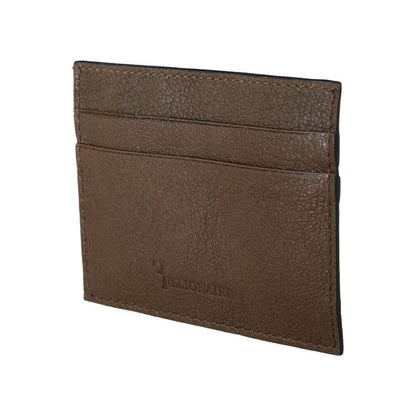 Billionaire Italian Couture Brown Leather Cardholder Wallet Billionaire Italian Couture