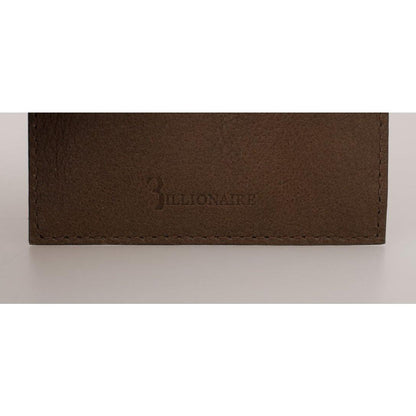 Billionaire Italian Couture Brown Leather Cardholder Wallet Billionaire Italian Couture