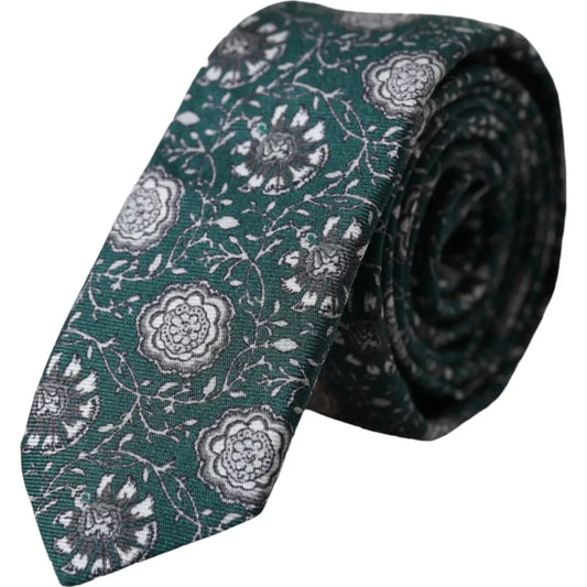 Dolce & Gabbana Green Floral Print Silk Adjustable Men Tie 1728,67345645728,Accessories,Dolce & Gabbana,Green,Material: 100% Silk,Men,Men - Accessories,New with tags,Ties & Bowties - Men - Accessories,Ties - Ties and Formal Accessories - Accessories,Ties