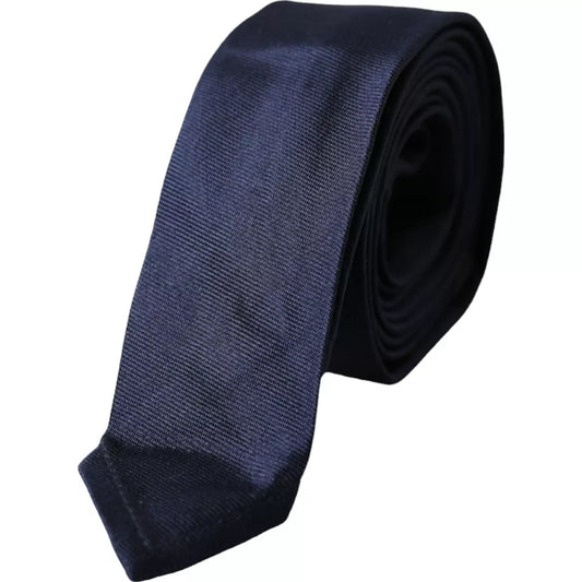 Dolce & Gabbana Dark Blue Silk Skinny Adjustable Tie 1728,67345645728,Accessories,Blue,Dolce & Gabbana,Material: 100% Silk,Men,Men - Accessories,New with tags,Ties & Bowties - Men - Accessories,Ties - Ties and Formal Accessories - Accessories,Ties and For