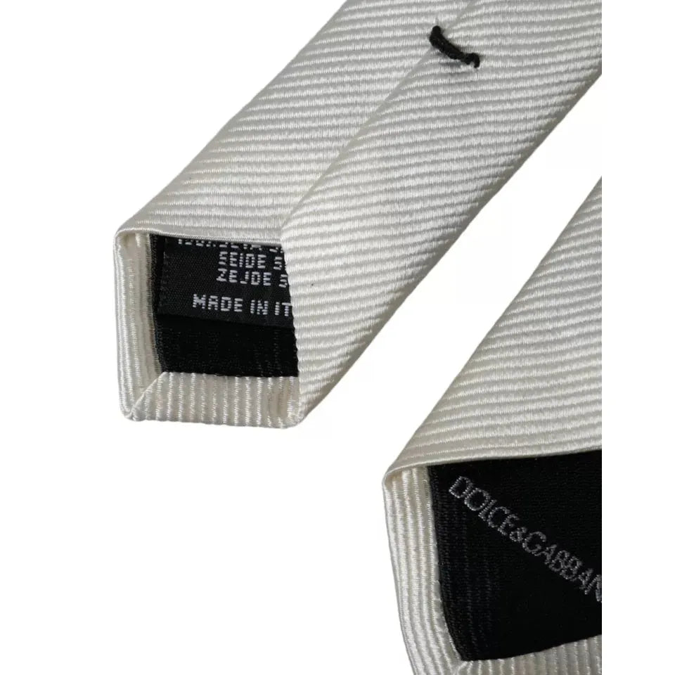 Dolce & Gabbana White Solid 100% Silk Adjustable Tie 1728,67345645728,Accessories,Dolce & Gabbana,Material: 100% Silk,Men,Men - Accessories,New with tags,Ties & Bowties - Men - Accessories,Ties - Ties and Formal Accessories - Accessories,Ties and Formal A