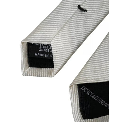 Dolce & Gabbana White Solid 100% Silk Adjustable Tie 1728,67345645728,Accessories,Dolce & Gabbana,Material: 100% Silk,Men,Men - Accessories,New with tags,Ties & Bowties - Men - Accessories,Ties - Ties and Formal Accessories - Accessories,Ties and Formal A