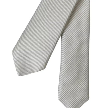Dolce & Gabbana White Solid 100% Silk Adjustable Tie 1728,67345645728,Accessories,Dolce & Gabbana,Material: 100% Silk,Men,Men - Accessories,New with tags,Ties & Bowties - Men - Accessories,Ties - Ties and Formal Accessories - Accessories,Ties and Formal A