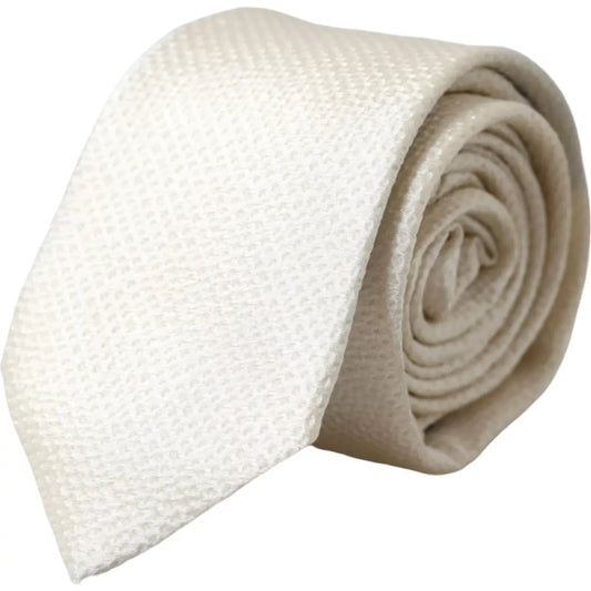 Dolce & Gabbana Off White 100% Silk Adjustable Necktie Men Tie 1728,67345645728,Accessories,Dolce & Gabbana,Material: 100% Silk,Men,Men - Accessories,New with tags,Off White,Ties & Bowties - Men - Accessories,Ties - Ties and Formal Accessories - Accessori