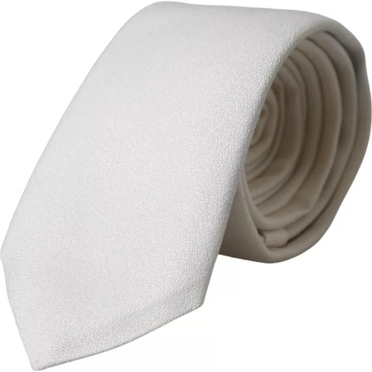 Dolce & Gabbana White Silk Classic Adjustable Men Tie 1728,67345645728,Accessories,Dolce & Gabbana,Material: 100% Silk,Men,Men - Accessories,New with tags,Ties & Bowties - Men - Accessories,Ties - Ties and Formal Accessories - Accessories,Ties and Formal