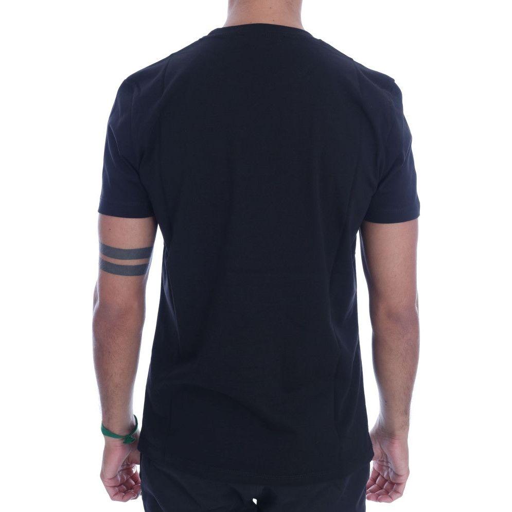 Frankie Morello Black Cotton RIDERS Crewneck T-Shirt