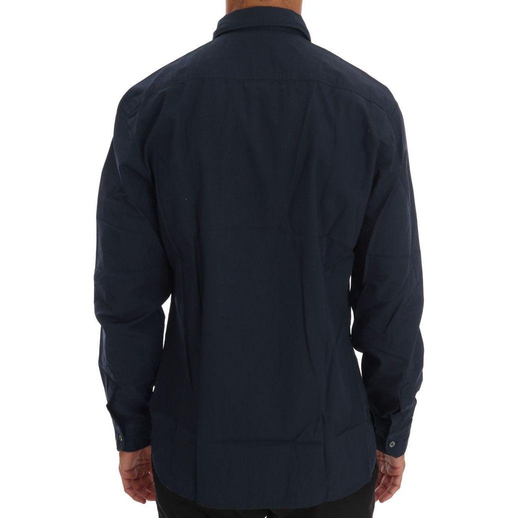 John Galliano Blue Casual Cotton Long Sleeve Shirt TSH1216-3