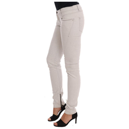 Costume National White Cotton Stretch Slim Jeans SIG30129-1