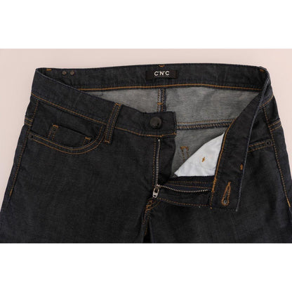 Costume National Dark Blue Cotton Classic Fit Jeans
