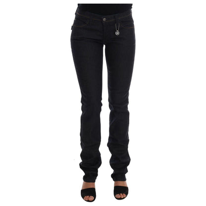 Costume National Blue Cotton Stretch Slim Fit Jeans
