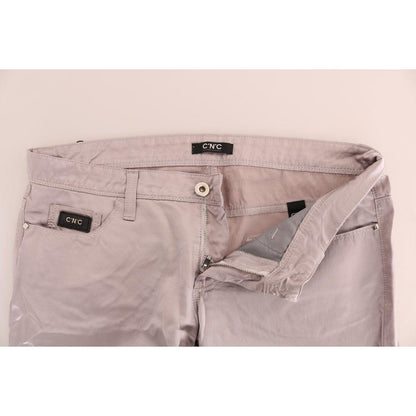 Costume National Beige Cotton Slim Fit Jeans