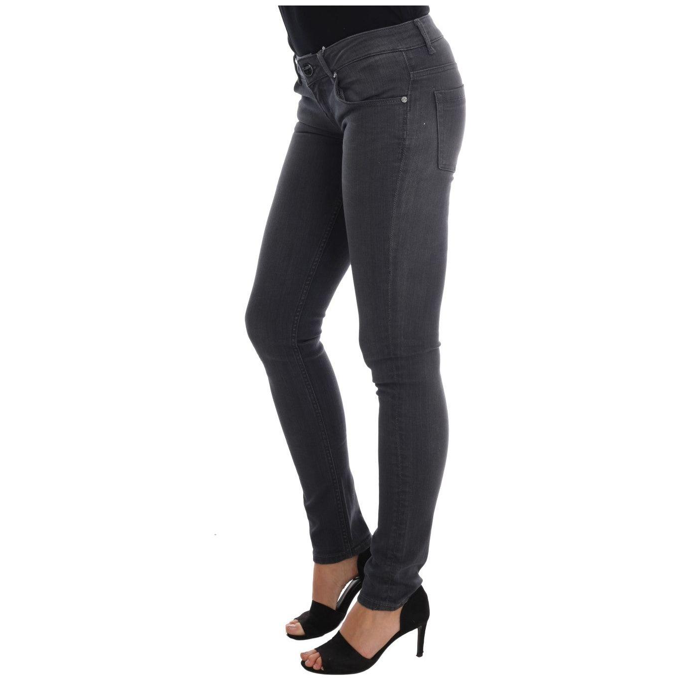 Acht Gray Cotton Slim Fit Denim Jeans