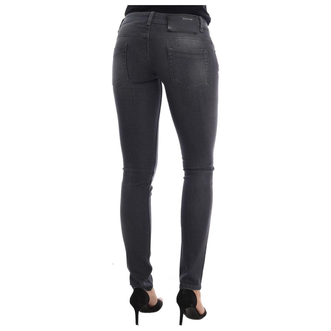 Acht Gray Cotton Slim Fit Denim Jeans