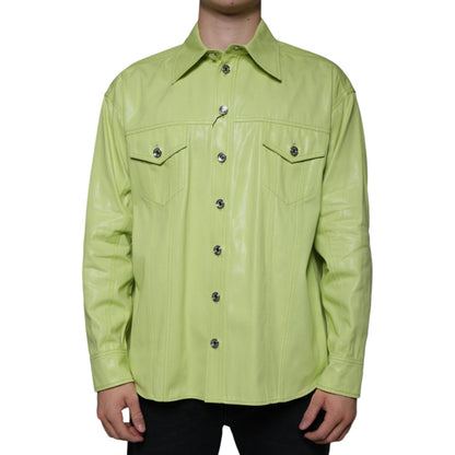 Dolce & Gabbana Green Cotton Collared Men Button Down Shirt 1728,67345645728,Accessories,Clothing,Dolce & Gabbana,Green,IT39 | S,IT42 | XL,IT43 | 2XL,Long Sleeve - T-Shirts - Clothing,Material: 100% Cotton,Men,Men - Clothing,New with tags,T-Shirts - Cloth