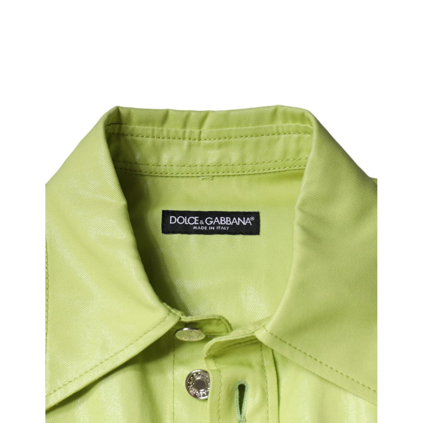 Dolce & Gabbana Green Cotton Collared Men Button Down Shirt 1728,67345645728,Accessories,Clothing,Dolce & Gabbana,Green,IT39 | S,IT42 | XL,IT43 | 2XL,Long Sleeve - T-Shirts - Clothing,Material: 100% Cotton,Men,Men - Clothing,New with tags,T-Shirts - Cloth