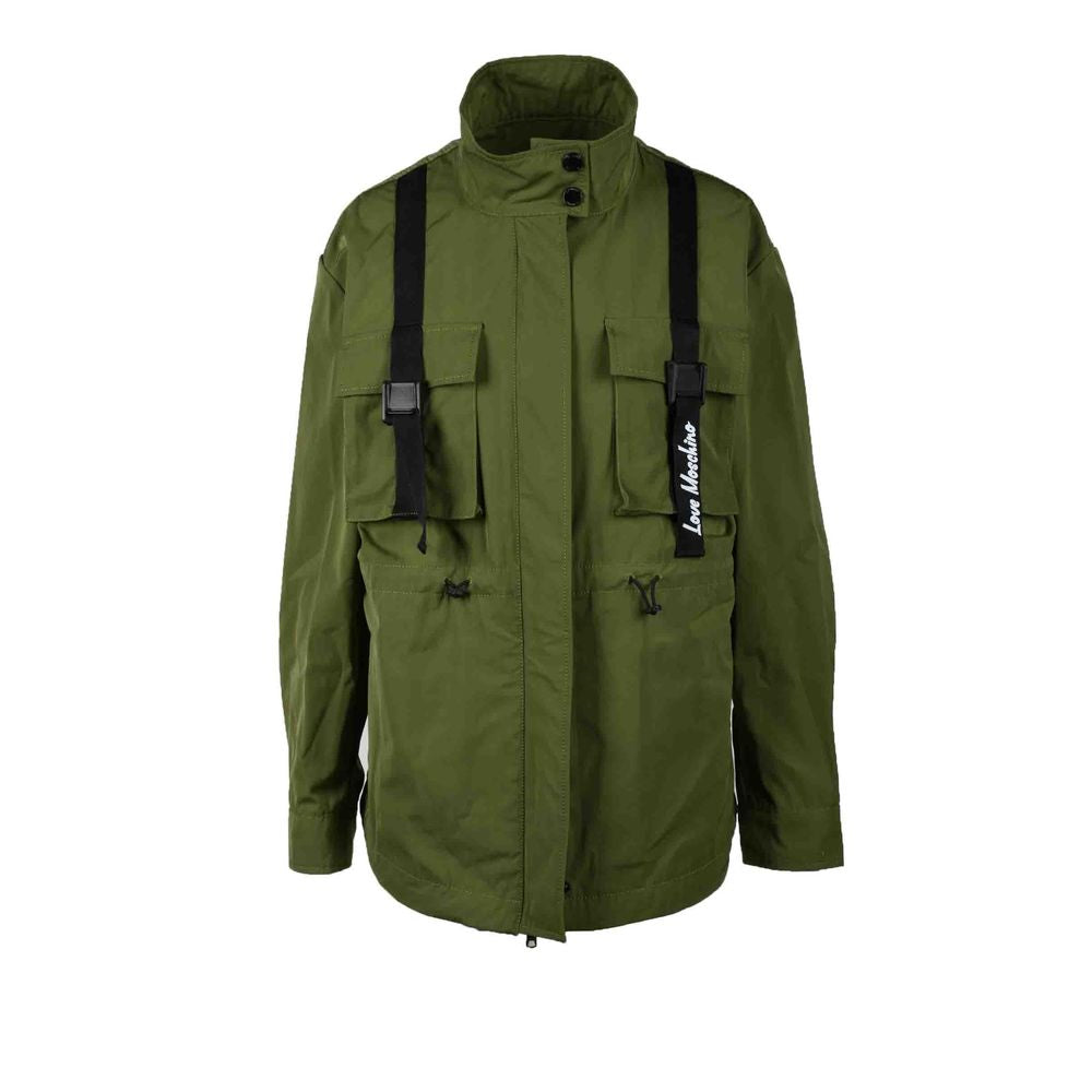 Love Moschino Green Polyester Parka 1728,42 | S,71956299936,Clothing,Green,Jackets & Coats - Clothing,Jackets & Coats - Women - Clothing,Love Moschino,New with tags,Parkas - Jackets & Coats - Clothing,Women,Women - Clothing