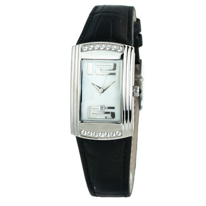 Chronotech Black Leather Dress Watch