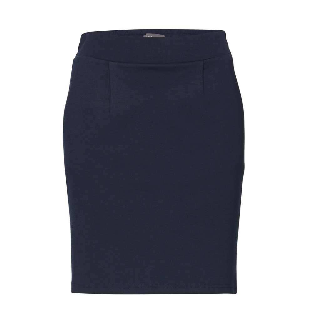 ICHI Blue Polyester Mini Skirt