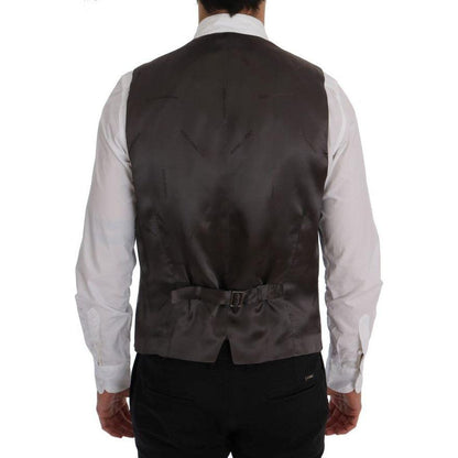 Dolce & Gabbana Gray STAFF Cotton Striped Vest