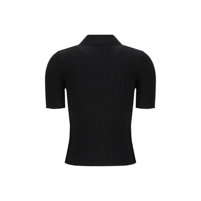 Courrèges Black Viscose Polo Shirt