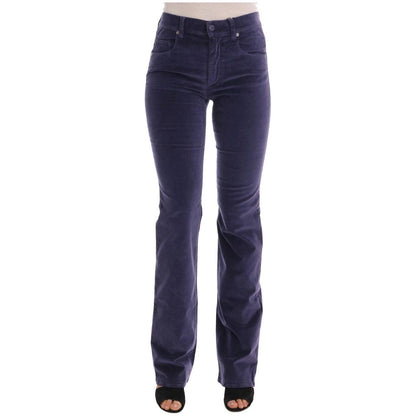 Ermanno Scervino Purple Corduroy Stretch Bootcut Pants