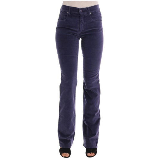 Ermanno Scervino Purple Corduroy Stretch Bootcut Pants