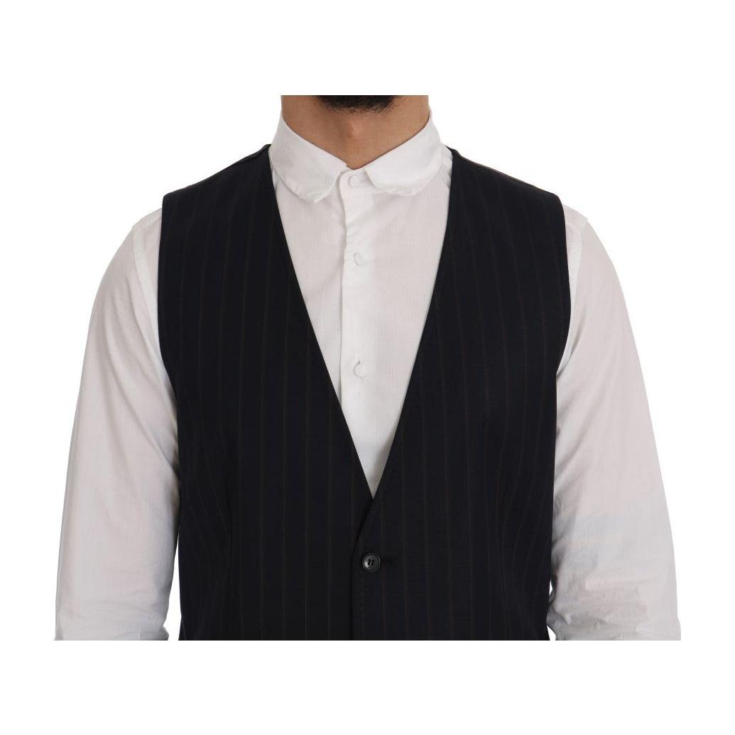 Dolce & Gabbana Blue Wool Stretch Vest SIG60338-1