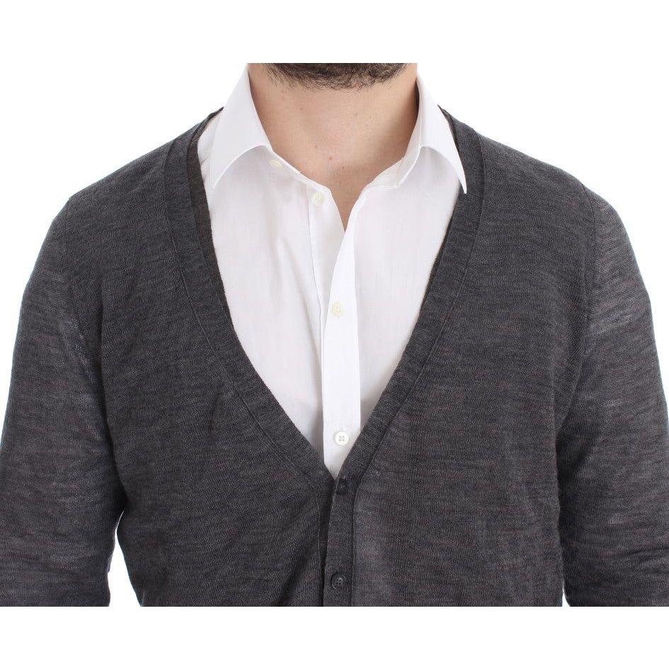 Costume National Gray Wool Button Cardigan Sweater Costume National