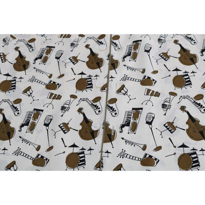 Dolce &amp; Gabbana White Silk JAZZ Motive Print Shirt Dolce &amp; Gabbana