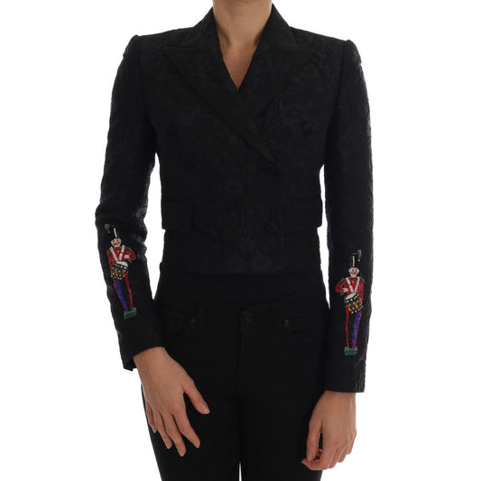 Dolce & Gabbana Black Brocade Blazer Jacket 13% Silk,1728,24% Polyester,26% Cotton,67345645728,Black,Blazers - Suits & Blazers - Clothing,Clothing,Coats - Jackets & Coats - Clothing,Dolce & Gabbana,IT42|M,Jackets & Coats - Clothing,Material: 37% Nylon,New