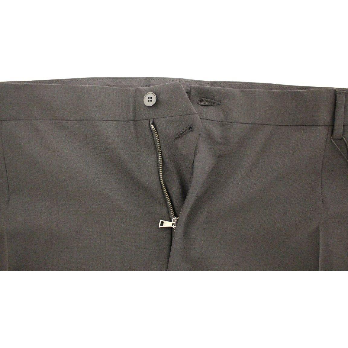 Dolce & Gabbana Black Wool Stretch Pleated Pants Dolce & Gabbana