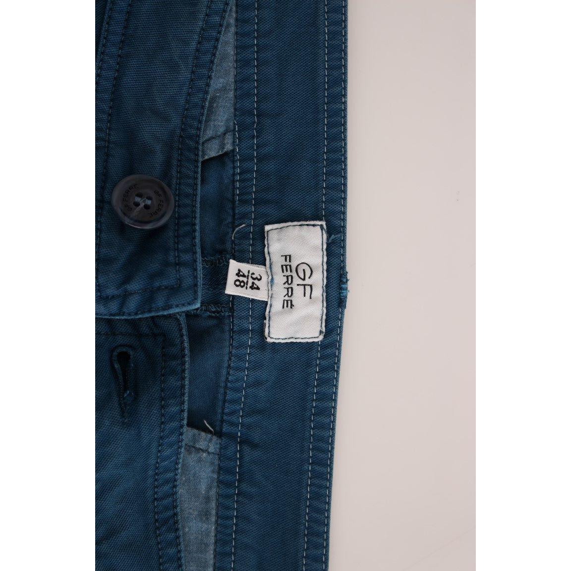 GF Ferre Blue Cotton Straight Fit Chinos SIG11032-2