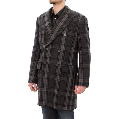 Dolce & Gabbana Gray Double Breasted Coat Jacket Dolce & Gabbana