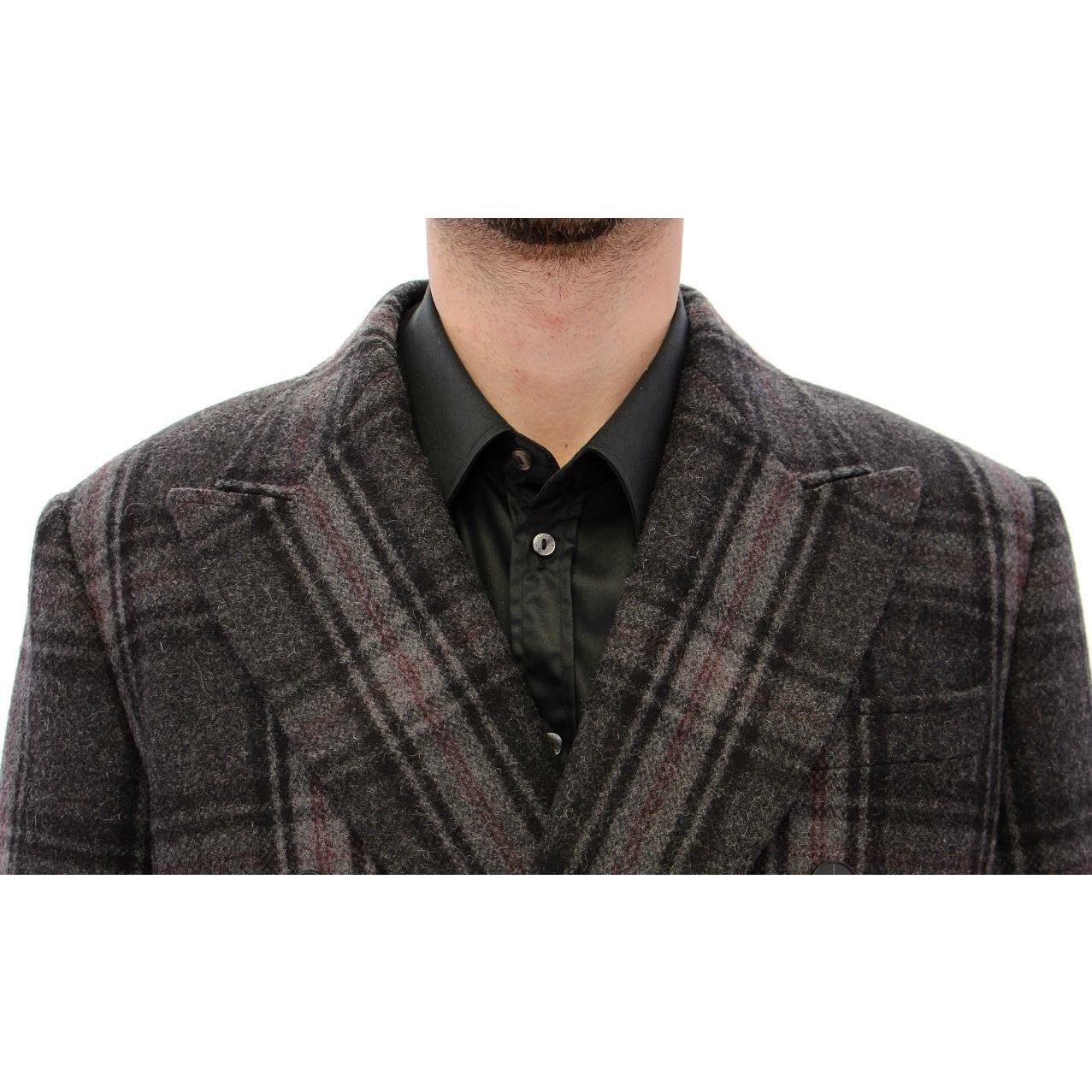 Dolce & Gabbana Gray Double Breasted Coat Jacket Dolce & Gabbana