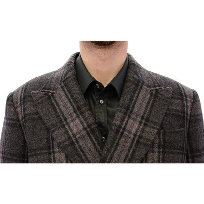 Dolce & Gabbana Gray Double Breasted Coat Jacket Dolce & Gabbana