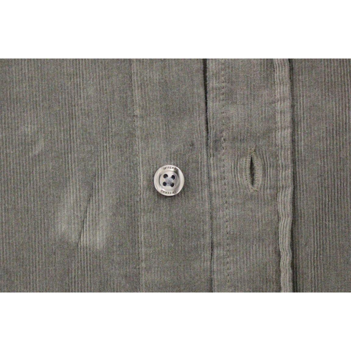 GF Ferre Green Button Front Cotton Casual Shirt GF Ferre